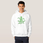 Grünes Oktopus-Zeichen Quirky-Seemonster Hoodie (Vorne ganz)