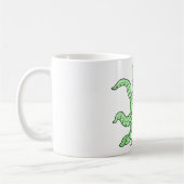 Grünes Oktopus-Zeichen Quirky-Seemonster Kaffeetasse (Links)