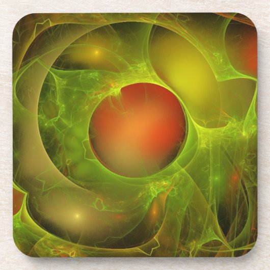 Grünes Öl Rotes Wasser Untersetzer (Vorderseite)