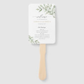 Grünes Olive Branch Babys Breath Wedding Programm Fächer (Vorderseite)