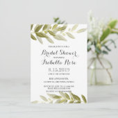 Grünes Olive Branch Brautparty laden Einladung (Stehend Vorderseite)