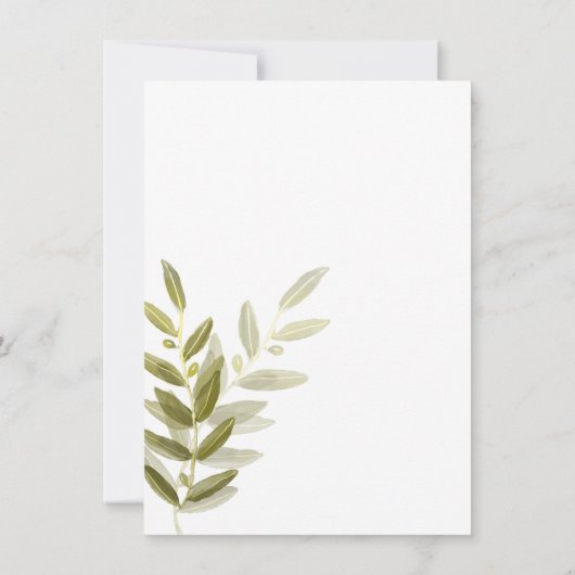Grünes Olive Branch Brautparty laden Einladung (Rückseite)
