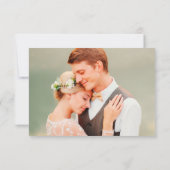 Grünes Olive Branch Wreath Wedding Foto Dankeskarte (Rückseite)