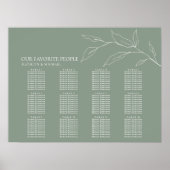 Grünes Olive Leaf Hochzeit 12 Tischsitze Poster (Vorne)