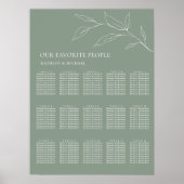 Grünes Olive Leaf Hochzeit 15 Tafelsitze Poster (Vorne)