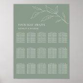 Grünes Olive Leaf Hochzeit 15 Tafelsitze Poster (Vorne)