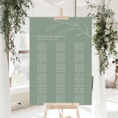 Grünes Olive Leaf Hochzeit 18 Tischsitze Poster