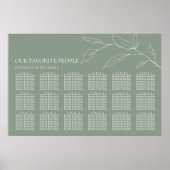 Grünes Olive Leaf Hochzeit 18 Tischsitze Poster (Vorne)