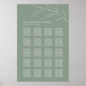 Grünes Olive Leaf Hochzeit 20 Tischsitze Poster (Vorne)