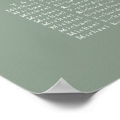 Grünes Olive Leaf Hochzeit 20 Tischsitze Poster (Ecke)
