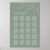 Grünes Olive Leaf Hochzeit 20 Tischsitze Poster (Vorne)