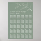 Grünes Olive Leaf Hochzeit 30 Tischsitze Poster (Vorne)