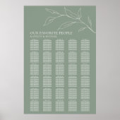 Grünes Olive Leaf Hochzeit 30 Tischsitze Poster (Vorne)