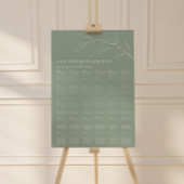 Grünes Olive Leaf Hochzeit 30 Tischsitze Poster