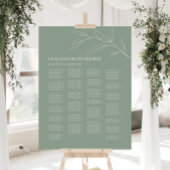 Grünes Olive Leaf Hochzeit Alphabetisches Sitzen Poster
