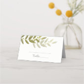 Grünes Olive Leaf Hochzeitsstipps Platzkarten (Vorderseite)