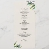 Grünes Olive Leaf Knochen Weißes & Gold Rustikales Programm (Rückseite)