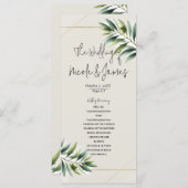 Grünes Olive Leaf Knochen Weißes & Gold Rustikales Programm (Vorne/Hinten)