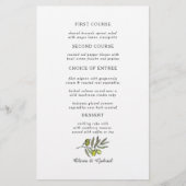 Grünes Olivenöl. Einfache extravagante Hochzeitska (Vorderseite)