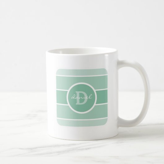 Grünes Ombre Monogramm Kaffeetasse (Rechts)