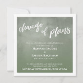 Grünes Ombre Zurückgestellt Hochzeitwechsel Karte (Vorderseite)