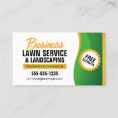Grünes Orange für Rasenpflege und Landschaftsschut Visitenkarte (Vorderseite)