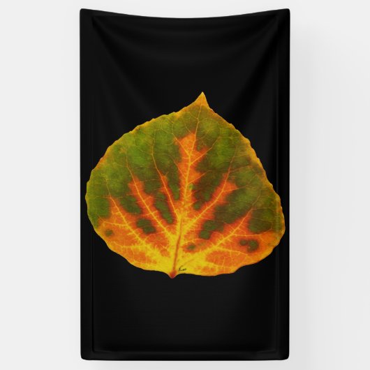 Grünes Orange und gelbes Aspen Leaf #1 Banner (Vertikal)