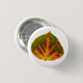 Grünes Orange und gelbes Aspen Leaf #1 Button (Vorne & Hinten)