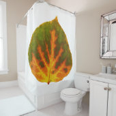 Grünes Orange und gelbes Aspen Leaf #1 Duschvorhang (Beispiel)