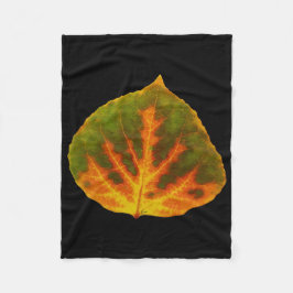 Grünes Orange und gelbes Aspen Leaf #1 Fleecedecke