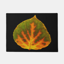 Grünes Orange und gelbes Aspen Leaf #1 Fußmatte