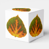Grünes Orange und gelbes Aspen Leaf #1 Geschenkschachtel (Rückseite)