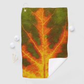 Grünes Orange und gelbes Aspen Leaf #1 Golfhandtuch (Insitu)