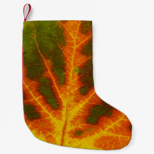 Grünes Orange und gelbes Aspen Leaf #1 Kleiner Weihnachtsstrumpf