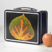 Grünes Orange und gelbes Aspen Leaf #1 Metall Brotdose (Beispiel)