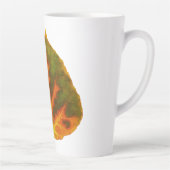 Grünes Orange und gelbes Aspen Leaf #1 Milchtasse (Rechts)