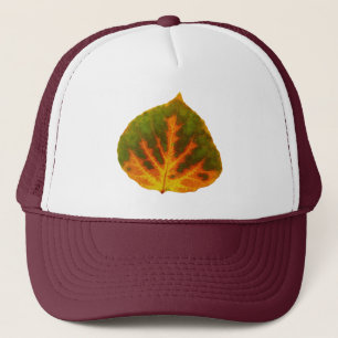 Grünes Orange und gelbes Aspen Leaf #1 Truckerkappe