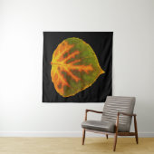 Grünes Orange und gelbes Aspen Leaf #1 Wandteppich (Beispiel (Horizontal))