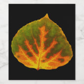 Grünes Orange und gelbes Aspen Leaf #1 Weinetikett (Einzelnes Label)