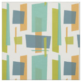 Grünes Orangefarbenes Abstraktes Rechteck Retro-Mu Stoff (Muster)