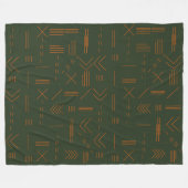 Grünes orangefarbenes Terracotta Gorgeous Geometri Fleecedecke (Vorderseite (Horizontal))