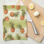 Grünes Orangen tropisches Ananas Fruchtmuster Geschirrtuch (Viertel Falte)