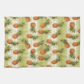 Grünes Orangen tropisches Ananas Fruchtmuster Geschirrtuch (Horizontal)