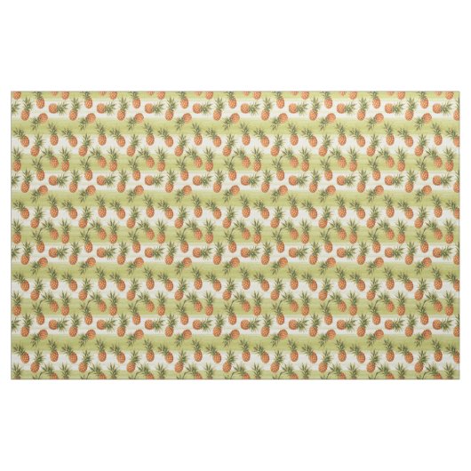 Grünes Orangengelbes Ananas Frucht Sommermuster Stoff (Fat Quarter (45,7 x 55,9 cm))