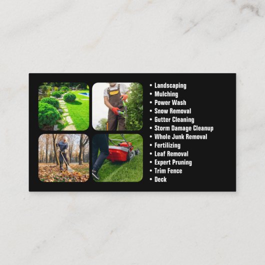 Grünes Orangenrasen und Landschaftsschutz Pflege Visitenkarte (Rückseite)