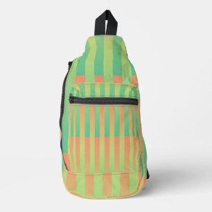 Grünes Orangenstreifen Crossbody Bag