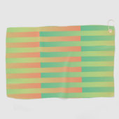 Grünes Orangenstreifen Golfhandtuch (Horizontal)