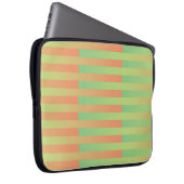 Grünes Orangenstreifen Laptopschutzhülle (Vorne Rechts)