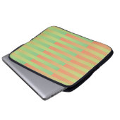 Grünes Orangenstreifen Laptopschutzhülle (Vorne Knopf)