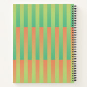 Grünes Orangenstreifen Notizblock (Rückseite)